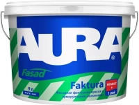 Краска с армирующими волокнами фасадная фактурная Aura Аура Fasad Faktura 9 л белая