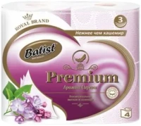 Бумага туалетная Belux Batist Premium Аромат Сирени 4 рулона в упаковке