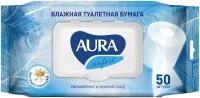 Бумага туалетная влажная Aura Ultra Comfort Экстракт Ромашки 50 листов в пачке