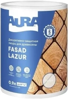 Декоративно защитная лазурь для древесины Aura Аура Fasad Lazur 900 мл белая