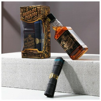 Набор «С Новым годом!»: гель для душа во флаконе виски, древесный с пряными нотами, 250 мл; платок в форме сигары HARD L