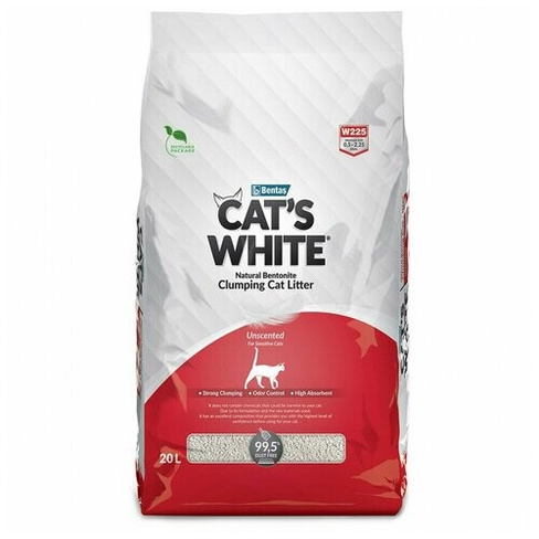 Cat's White Natural комкующийся наполнитель натуральный без ароматизатора для кошачьего туалета (20л) Без характеристики