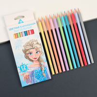 Цветные карандаши пастельные, 12 цветов, трехгранные, холодное сердце Disney