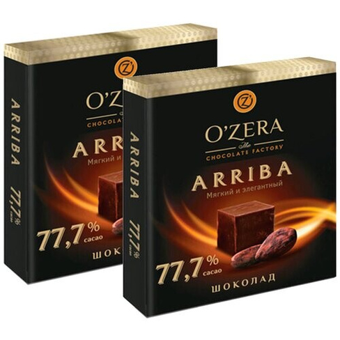 Шоколад KDV OZera Arriba 77,7% какао, 2 шт по 90 г
