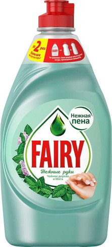 Бытовая химия Fairy Средство для мытья посуды Нежные руки Чайное дерево и мята концентрат 450 мл