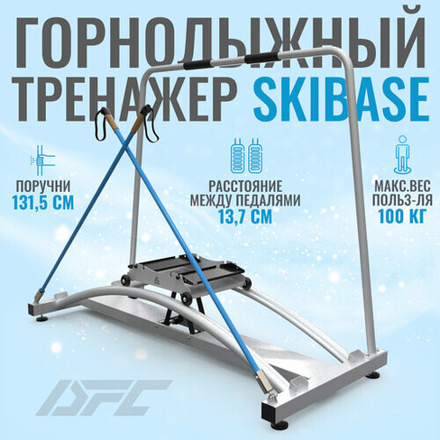 Горнолыжный тренажер SkiBase с лыжными палками DFC