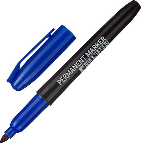 Маркер Attache Маркер перманентный синий (толщина линии 2 мм)