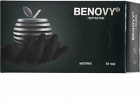Перчатки медицинские Benovy Перчатки нитриловые черные, L (50 пар в упаковке)