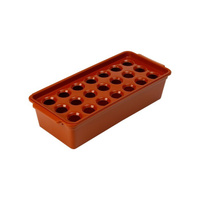 Ящик для выращивания зелёного лука, 40 × 19 × 10 см, 21 лунка, красный