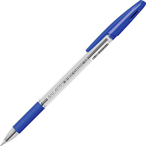 Ручка Erich Krause Ручка шариковая с грипом "R-301 Grip", СИНЯЯ, корпус прозрачный, узел 1 мм, линия письма 0,5 мм, 3952
