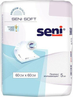 Средство по уходу за больными Seni Пеленки впитывающие Soft для взрослых одноразовые 60x60 cм 5 штук