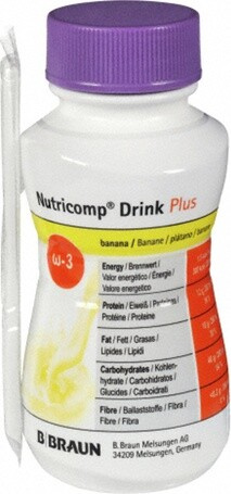 Диетическое питание Bbraun Нутрикомп Дринк Плюс, банановый, в пластиковой бутылке - жидкая смесь для энтерального питани