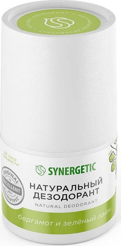 Дезодорант Synergetic Дезодорант Бергамот - зеленый лайм, натуральный, 50 мл