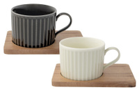 Набор из 2-х чашек для чая Easy Life Время отдыха чёрная и светло-оливковая 0,25 л (60648)