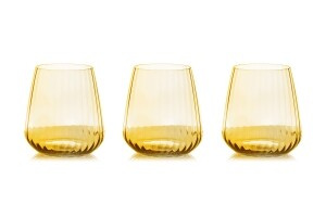 Набор стаканов для виски Le Stelle Opium янтарный 450 мл 6 штук (62309)