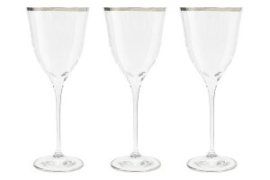 Набор бокалов для вина 300 мл 6 предметов, Сабина платина, Same Decorazione (61024)