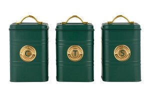 Набор банок для сыпучих продуктов Grandham, зеленые, 1,45 л, 3 штуки, Maxwell & Williams (62592al)