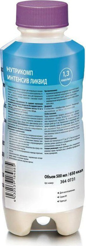 Диетическое питание Bbraun Нутрикомп Интенсив Ликвид - жидкая смесь для энтерального питания, 500 мл