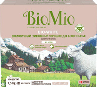 Бытовая химия BioMio Стиральный порошок экологичный для белого белья Bio-White 1500г