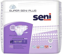 Средство по уходу за больными Seni Super Plus Small подгузники для взрослых (55-80 см), 10 шт