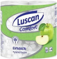 Бумага туалетная с ароматом яблока Luscan Comfort 4 рулона в упаковке