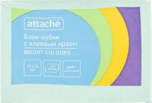Блокнот Attache Стикеры Bright colours 76х51 мм пастельные салатовые