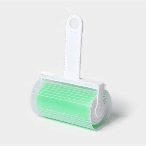 Ролик для чистки одежды в футляре силиконовый, 17×11×6 см, цвет зеленый No brand