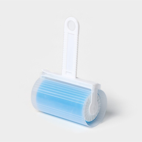 Ролик для чистки одежды в футляре силиконовый, 17×11×6 см, цвет голубой No brand