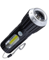 Фонарь аккумуляторный ручной LED 1Вт + COB 2Вт коллим линза аккум. Li-ion 18650 1А.ч USB-шнур ABS-пластик КОСМОС KOS114L