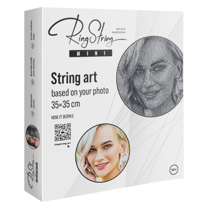 Набор RingString Mini для создания картины нитью по своему фото, размер 35х35 см RINGSTRING
