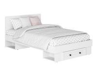 Двуспальная кровать Северина Белый, 120х200 см, Стандарт